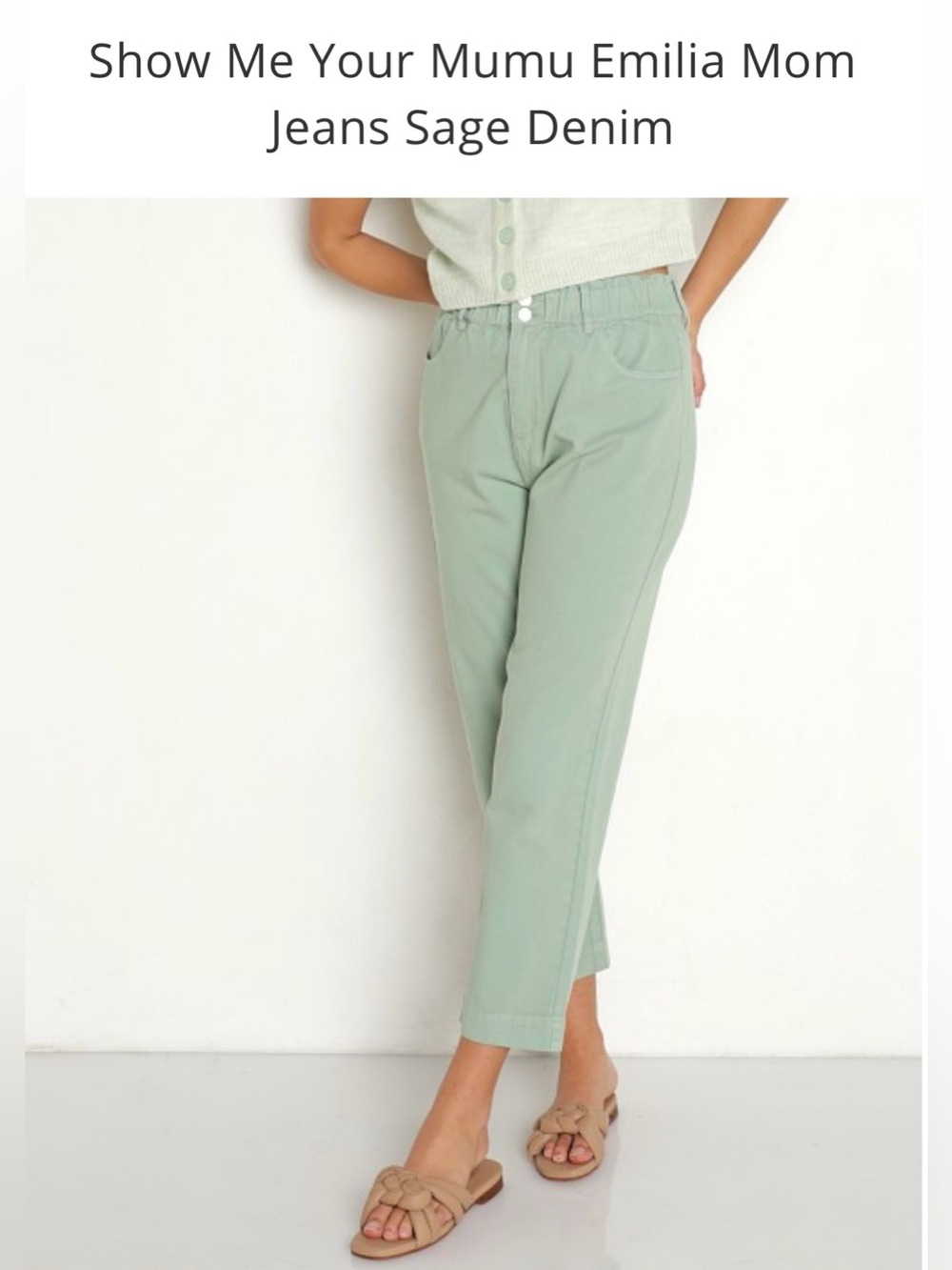 Show Me Your MuMu Emilia Mom Sage Denim Jeans - Picture 3 of 11